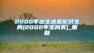 2002年出生适宜配对生肖(2002年生肖表)_重复