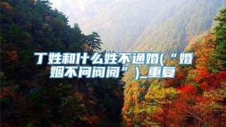 丁姓和什么姓不通婚(“婚姻不问阀阅”)_重复