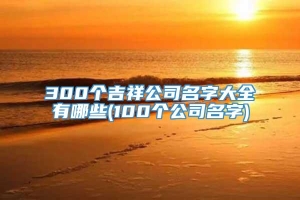 300个吉祥公司名字大全有哪些(100个公司名字)