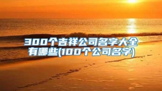 300个吉祥公司名字大全有哪些(100个公司名字)
