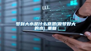 梦到大水是什么意思(做梦好大的水)_重复