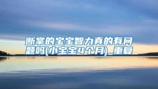 断掌的宝宝智力真的有问题吗(小宝宝4个月)_重复