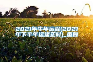 2021年牛年运程(2021年下半年运逢正时)_重复