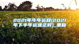 2021年牛年运程(2021年下半年运逢正时)_重复