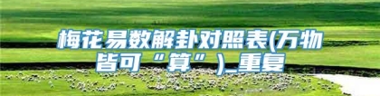 梅花易数解卦对照表(万物皆可“算”)_重复