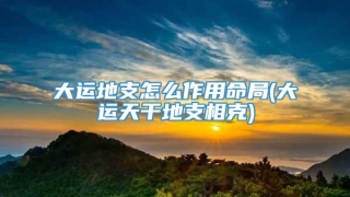 大运地支怎么作用命局(大运天干地支相克)