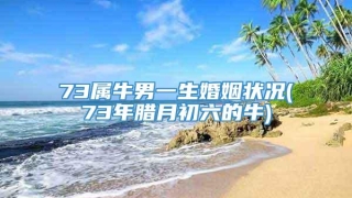73属牛男一生婚姻状况(73年腊月初六的牛)