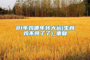 81年鸡哪年转大运(生肖鸡不得了了)_重复