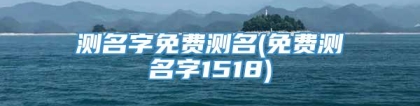 测名字免费测名(免费测名字1518)