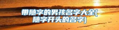 带随字的男孩名字大全(随字开头的名字)