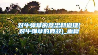 对牛弹琴的意思和道理(对牛弹琴的典故)_重复