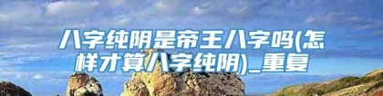 八字纯阴是帝王八字吗(怎样才算八字纯阴)_重复