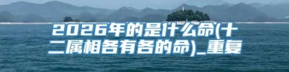 2026年的是什么命(十二属相各有各的命)_重复
