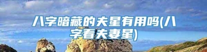 八字暗藏的夫星有用吗(八字看夫妻星)