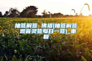 抽签解签 佛祖(抽签解签 观音灵签每日一签)_重复