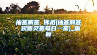 抽签解签 佛祖(抽签解签 观音灵签每日一签)_重复