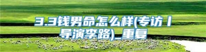 3.3钱男命怎么样(专访丨导演李路)_重复
