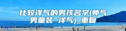 比较洋气的男孩名字(帅气男童装 洋气)_重复