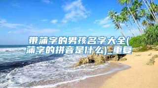 带蒲字的男孩名字大全(蒲字的拼音是什么)_重复