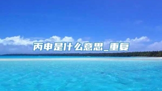 丙申是什么意思_重复