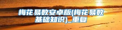 梅花易数安卓版(梅花易数基础知识)_重复