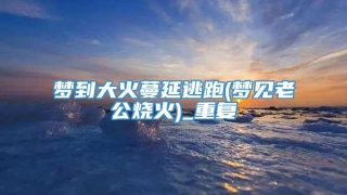 梦到大火蔓延逃跑(梦见老公烧火)_重复