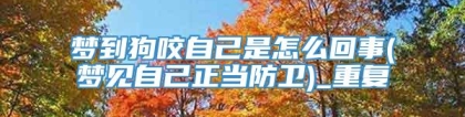 梦到狗咬自己是怎么回事(梦见自己正当防卫)_重复
