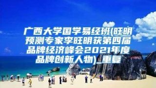 广西大学国学易经班(旺明预测专家李旺明获第四届品牌经济峰会2021年度品牌创新人物)_重复