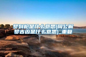 梦到枪是什么意思(周公解梦吉凶是什么意思)_重复