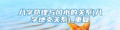 八字命理与风水的关系(八字地支关系)_重复