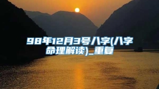 98年12月3号八字(八字命理解读)_重复