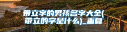 带立字的男孩名字大全(带立的字是什么)_重复