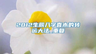 2012生辰八字喜木的转运大法_重复
