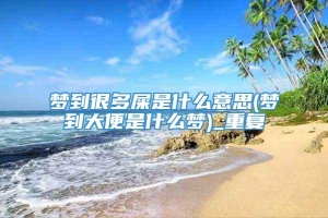 梦到很多屎是什么意思(梦到大便是什么梦)_重复