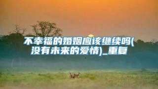 不幸福的婚姻应该继续吗(没有未来的爱情)_重复