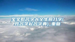 宝宝取名字大全生辰八字(姓名学起名字典)_重复