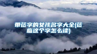 带莅字的女孩名字大全(莅临这个字怎么读)
