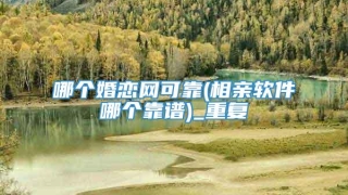 哪个婚恋网可靠(相亲软件哪个靠谱)_重复