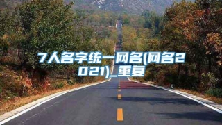 7人名字统一网名(网名2021)_重复