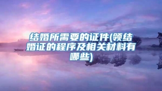 结婚所需要的证件(领结婚证的程序及相关材料有哪些)