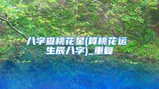 八字查桃花星(算桃花运 生辰八字)_重复