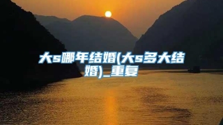 大s哪年结婚(大s多大结婚)_重复