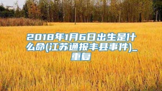 2018年1月6日出生是什么命(江苏通报丰县事件)_重复