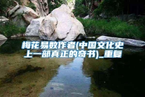 梅花易数作者(中国文化史上一部真正的奇书)_重复
