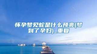 怀孕梦见蛇是什么预兆(梦到了孕妇)_重复