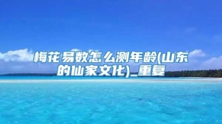 梅花易数怎么测年龄(山东的仙家文化)_重复