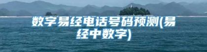 数字易经电话号码预测(易经中数字)