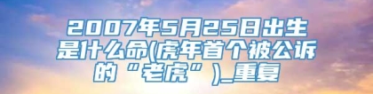 2007年5月25日出生是什么命(虎年首个被公诉的“老虎”)_重复