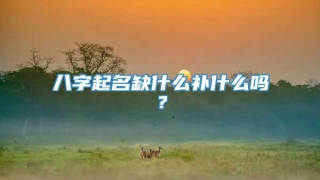 八字起名缺什么补什么吗？