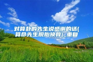 对算卦的先生说感谢的话(算命先生脱胎换骨)_重复